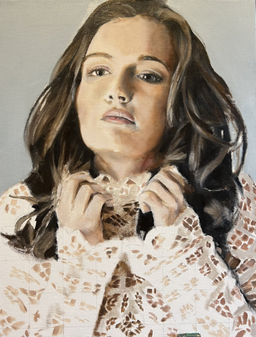 Initial painting of the blouse